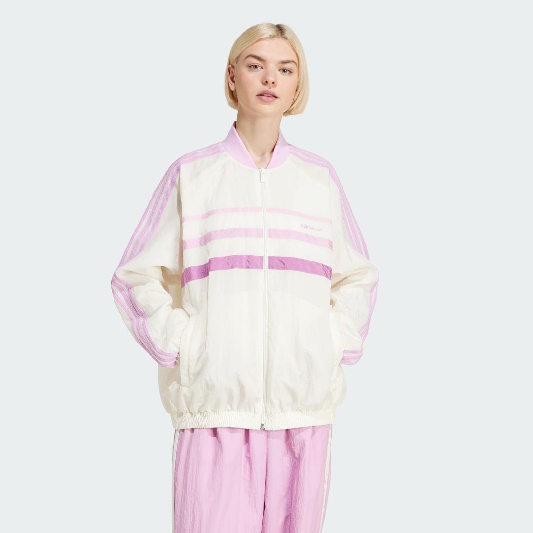 adidas 80s Track Top Off White L Womens Product Image