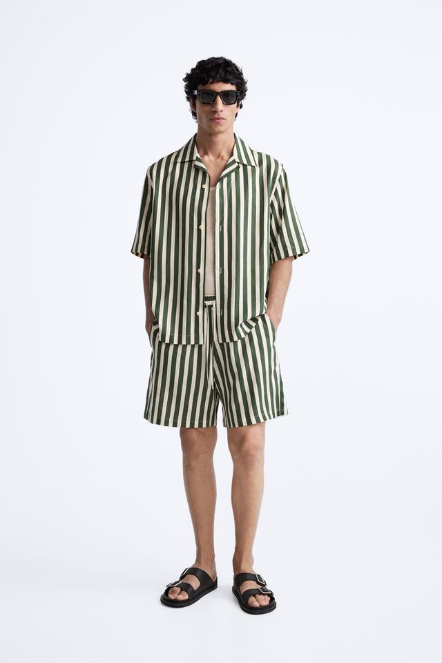 LINEN - VISCOSE STRIPED SHIRT Product Image