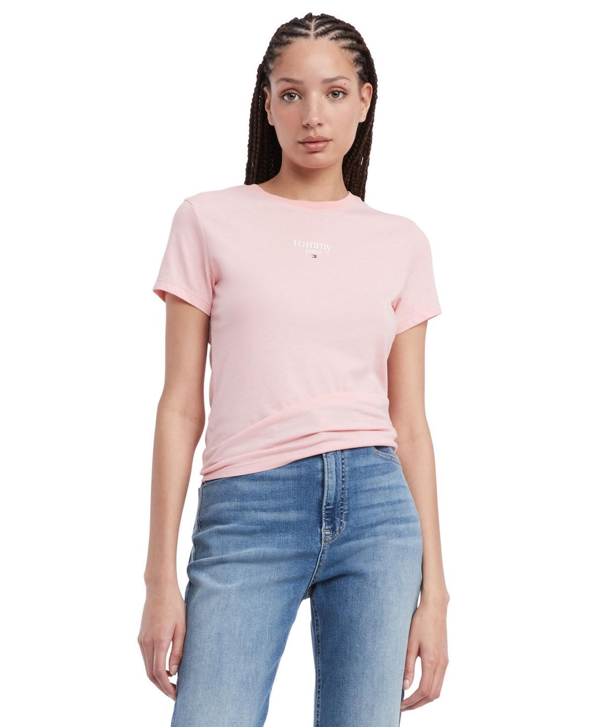 Tommy Jeans Womens Essential Logo Slim-Fit T-Shirt Product Image