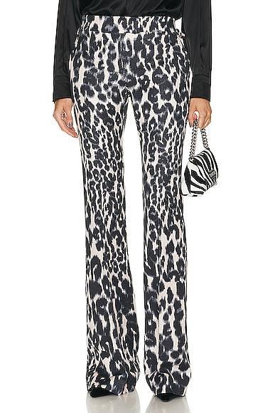 TOM FORD Leopard Printed Flare Pant in Black,White Product Image