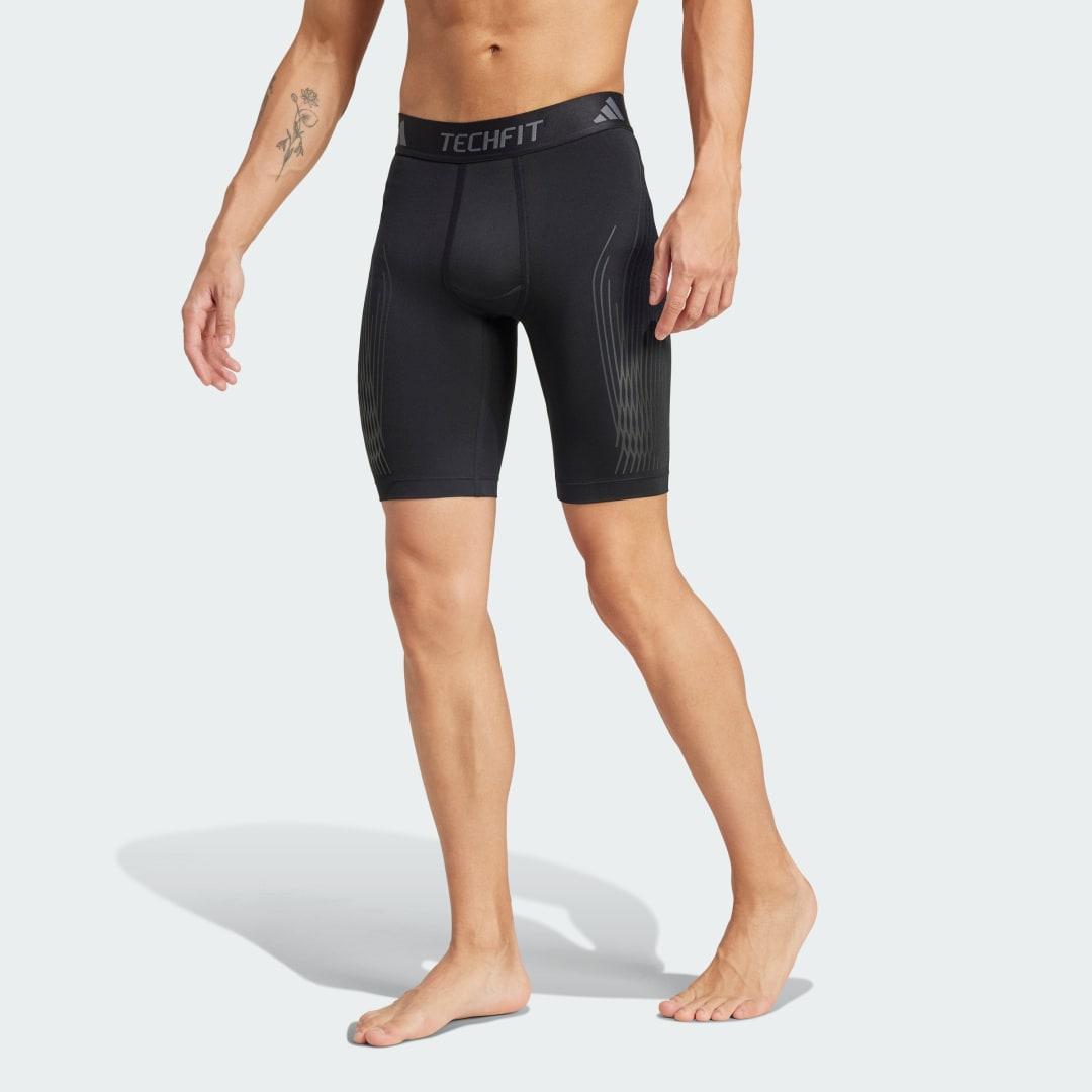 adidas TECHFIT Pro Series Power Tights Black L 7 Mens Product Image