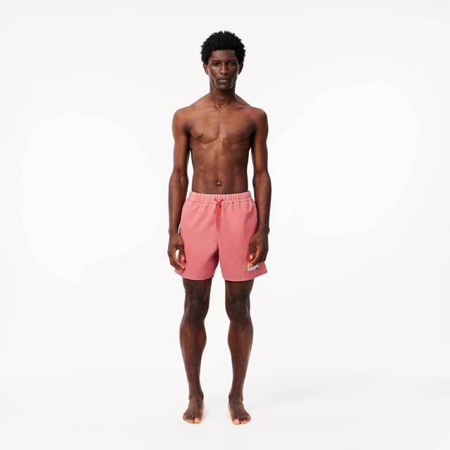 Mid Length Washed Effect Swim Trunks Product Image