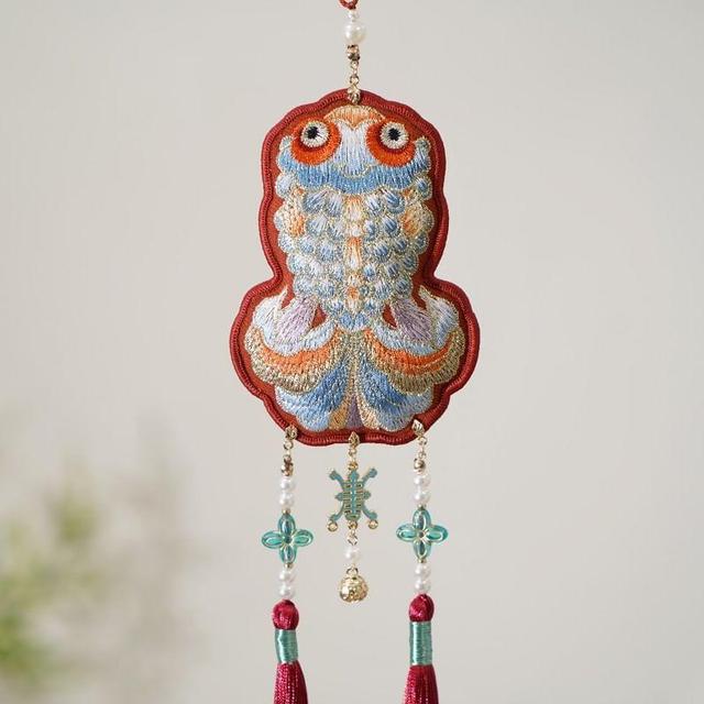 Goldfish Embroidered Tassel Charm Product Image