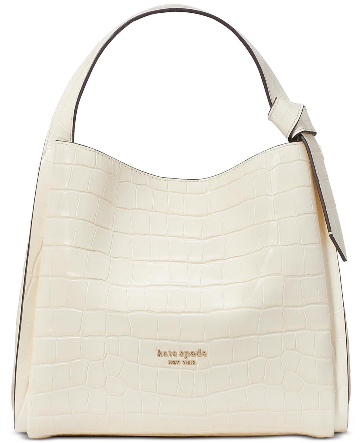 kate spade new york Knott Croc Embossed Leather Small Zip Top Satchel Product Image