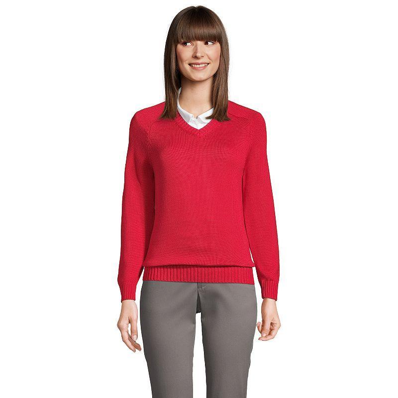 Womens Lands End Cotton Modal V-Neck Sweater product image