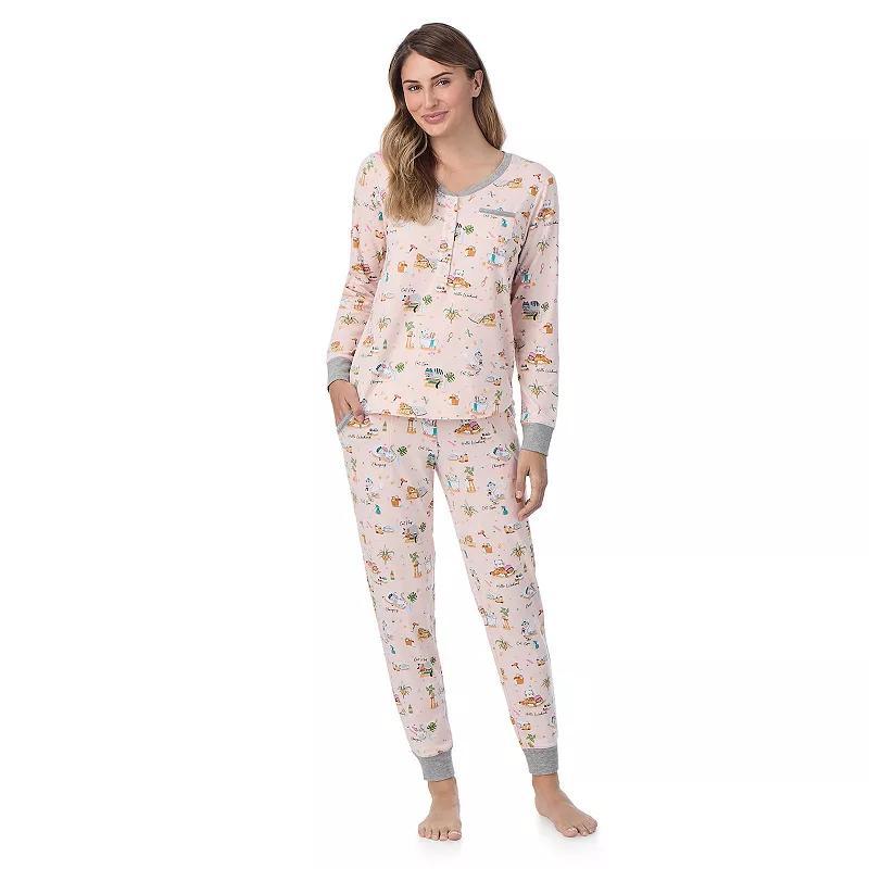 Petite Cuddl Duds Cozy Long Sleeve Henley Pajama Top & Pajama Bottoms Set, Womens Product Image