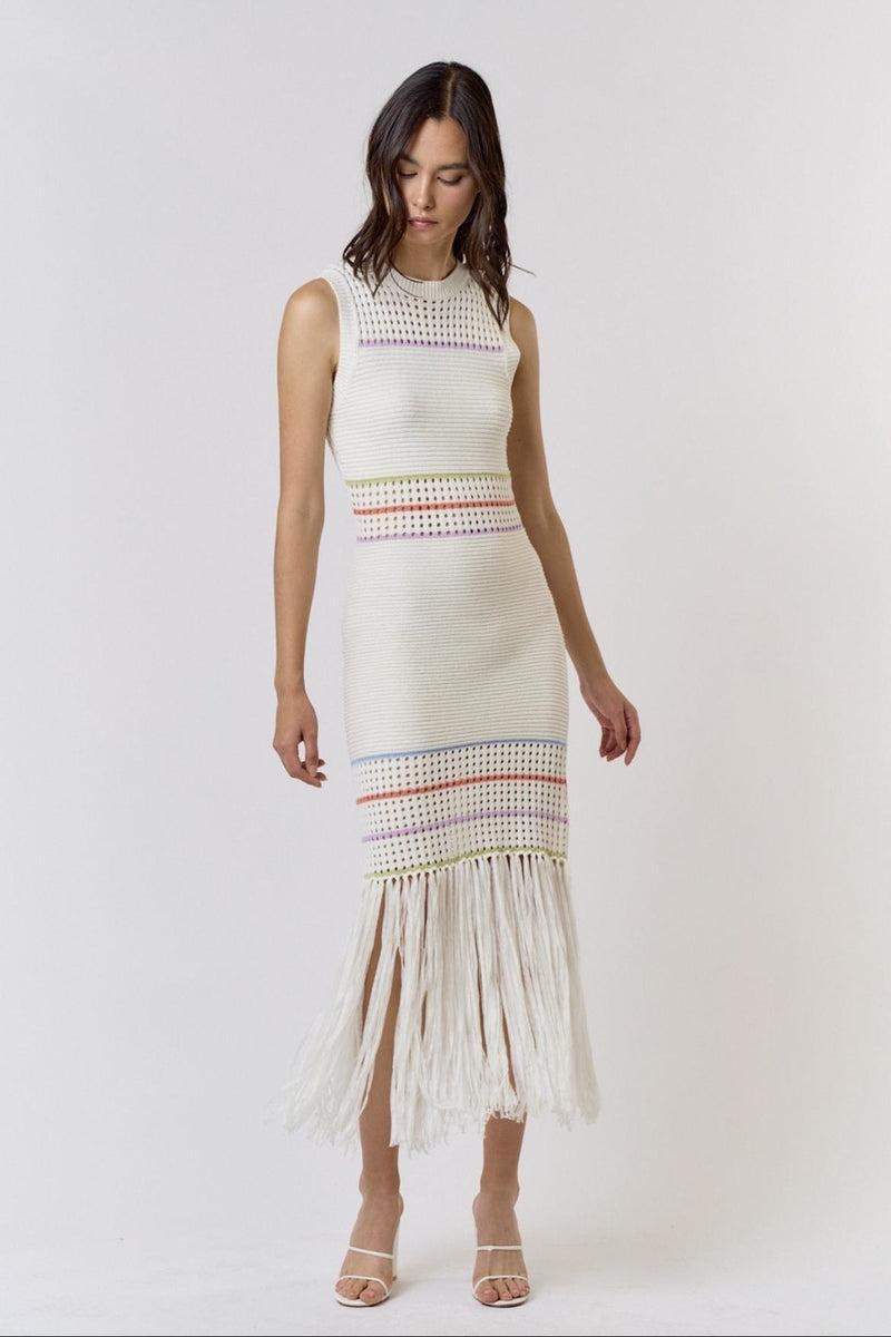 Knit Fringe Dress Product Image