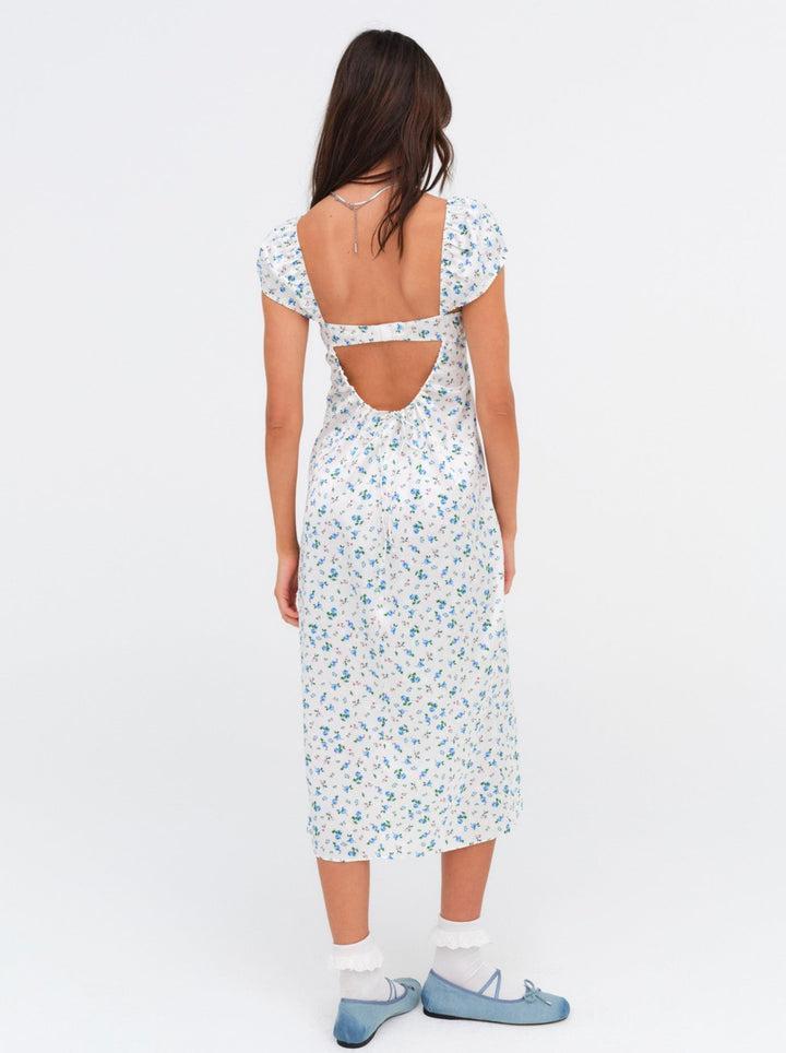 Paloma Midi Slip Dress — Blue Product Image