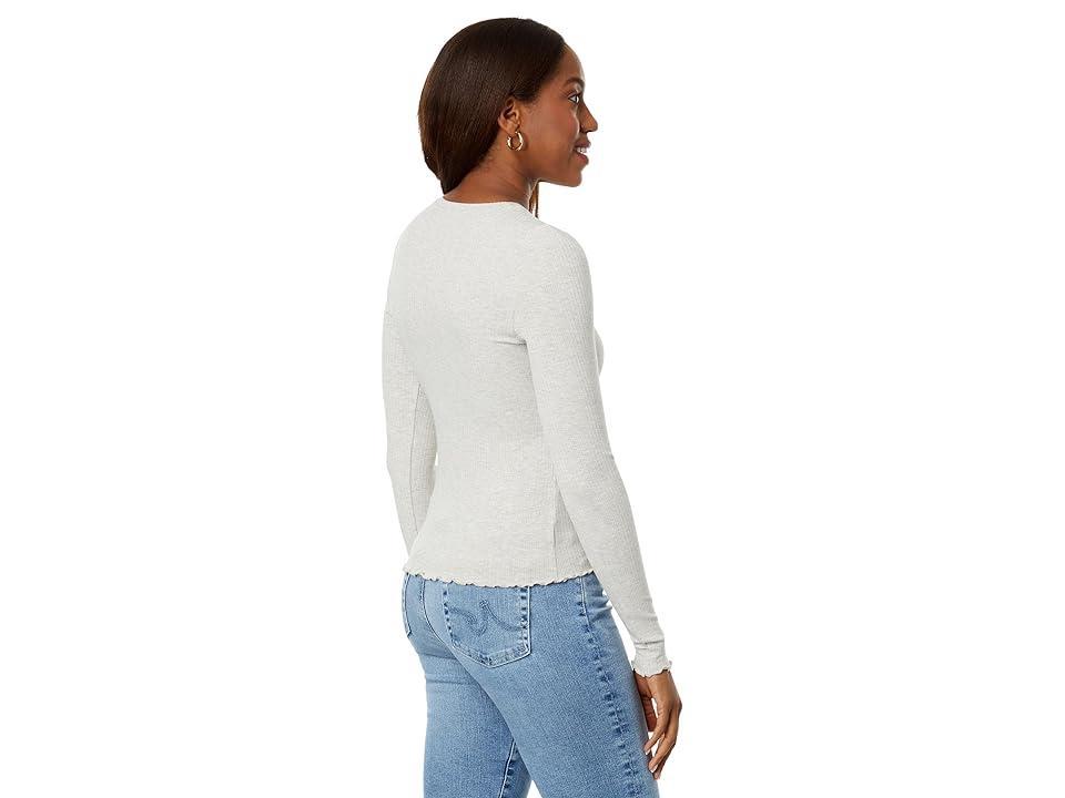 Splendid Hailey Ribbed Long Sleeve (Oat Heather) Women's T Shirt Product Image