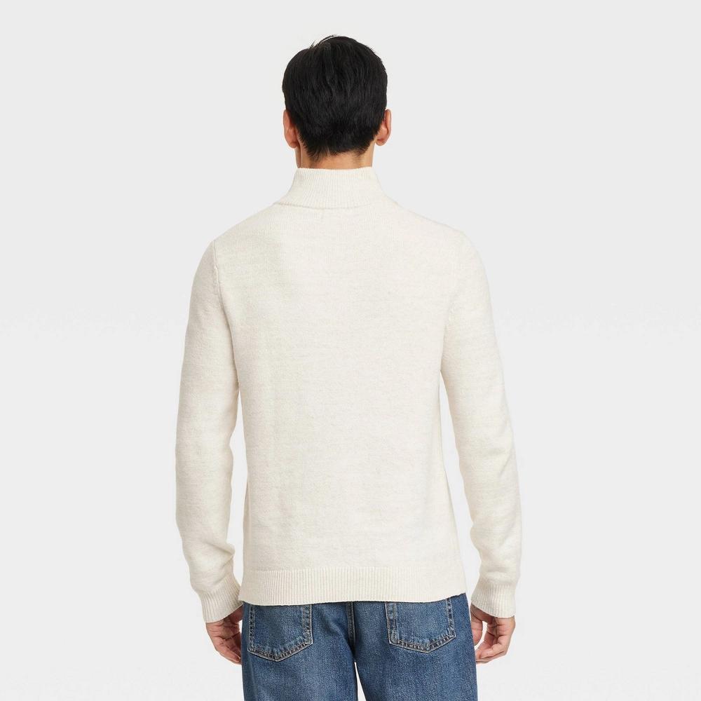 Men's Quarter Zip Sweater - Goodfellow & Co™ Cream XL Product Image