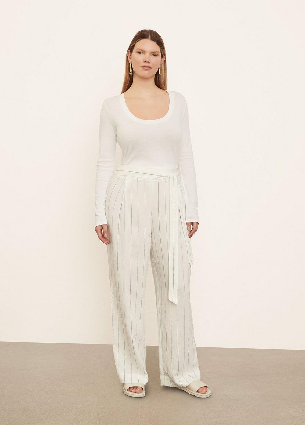 Soft Stripe Belted Pull-On Pant Product Image