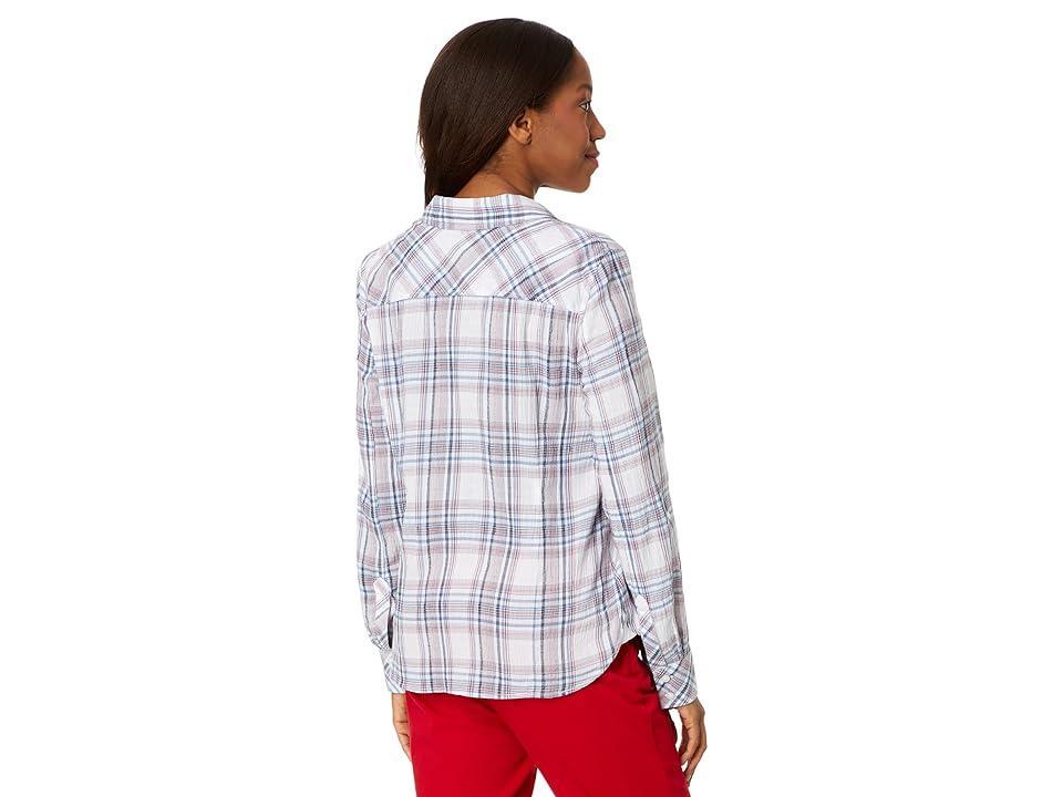 Womens Tommy Hilfiger Sport Plaid 3/4 Roll Tab Button Front Product Image