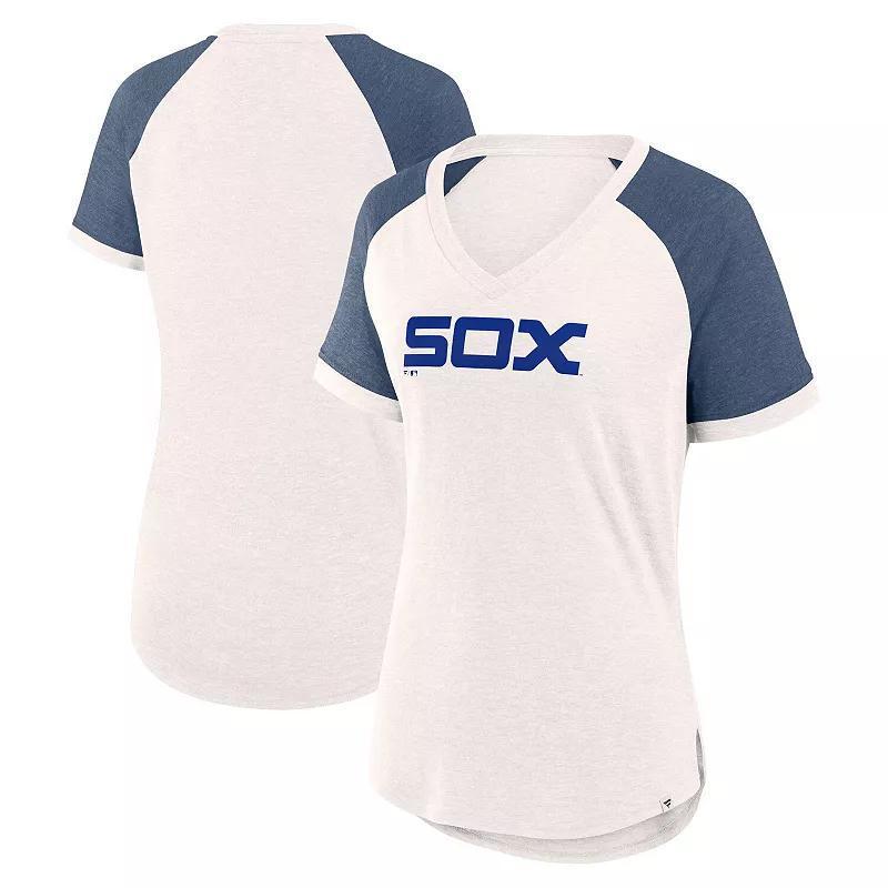 Womens Fanatics /Navy Chicago Sox For the Team Slub Raglan V-Neck Jersey T-Shirt Product Image