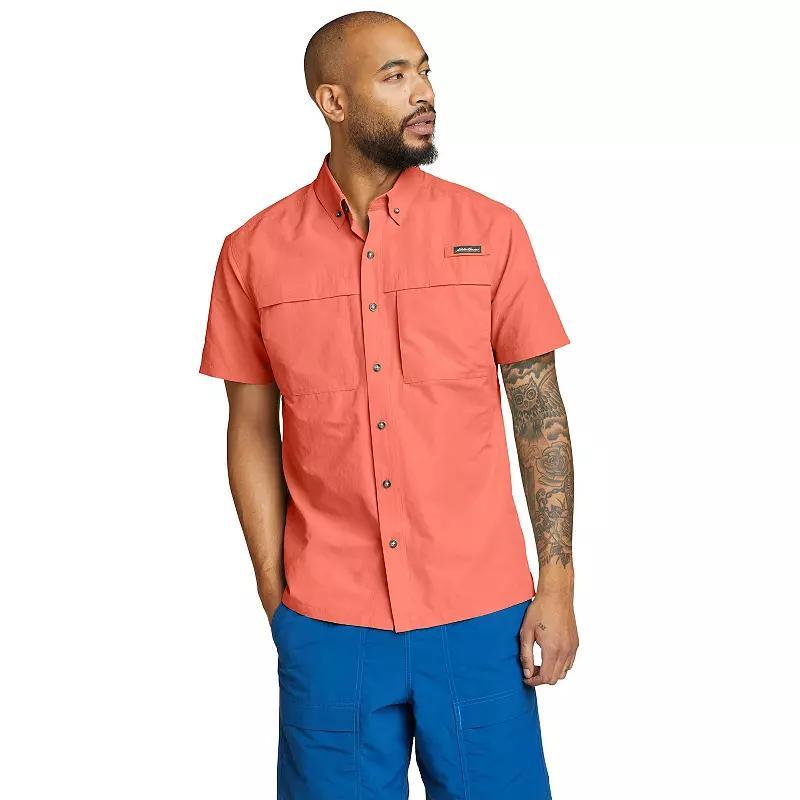 Big & Tall Eddie Bauer Ripstop Guide Short Sleeve Button Down Shirt, Mens Product Image