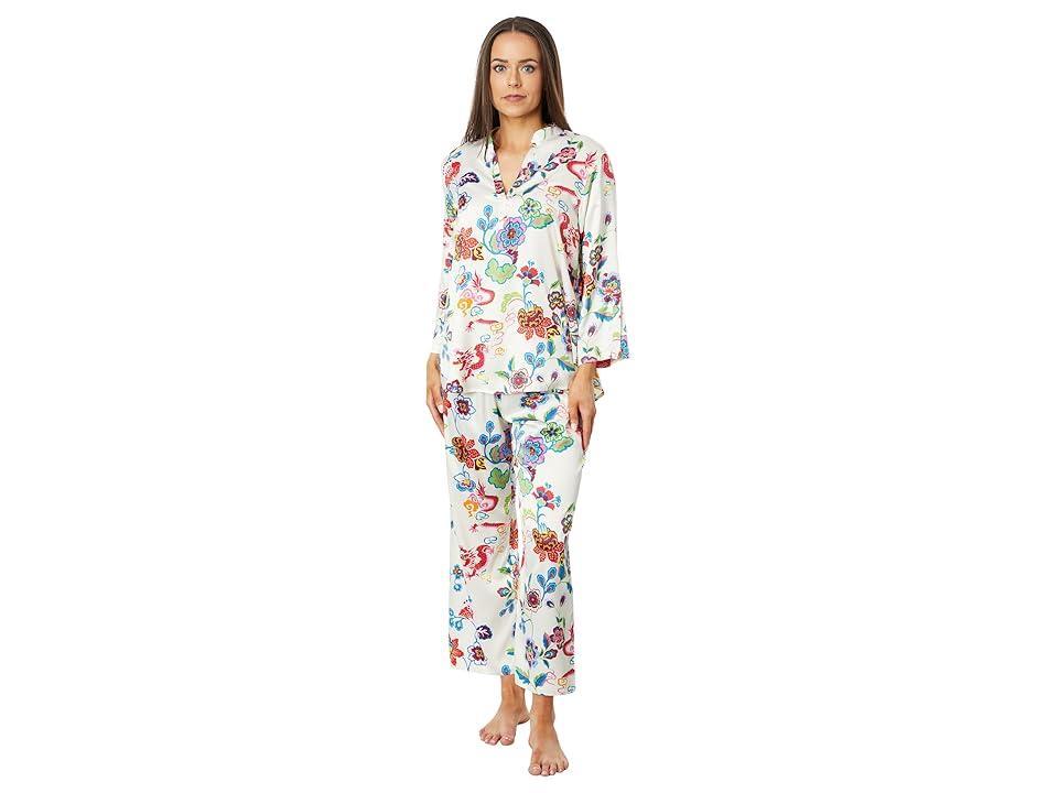 N by Natori Fleur Dragon Pullover Madarin PJ Set (Oatmeal ) Women's Pajama Sets Product Image