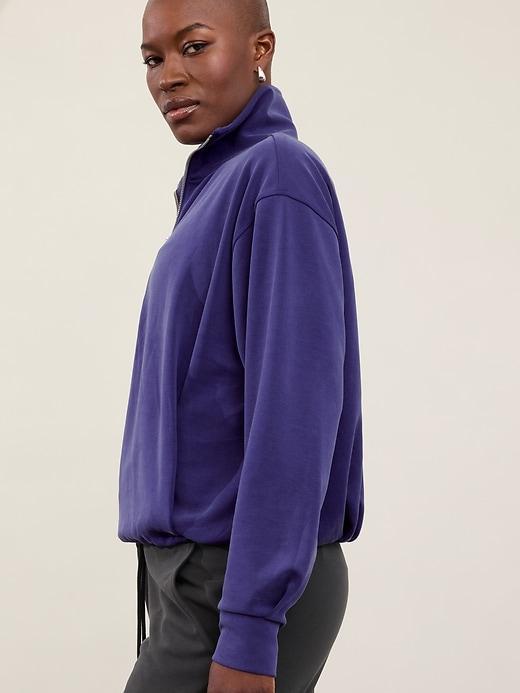 Seasoft 1/4 Zip Bubble Hem Sweatshirt Product Image