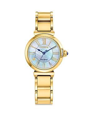 Ladies' Citizen Eco-DriveÂ® L Mae Diamond Accent Gold-Tone Watch with Mother-of-Pearl Dial (Model: Em1062-57D) Product Image