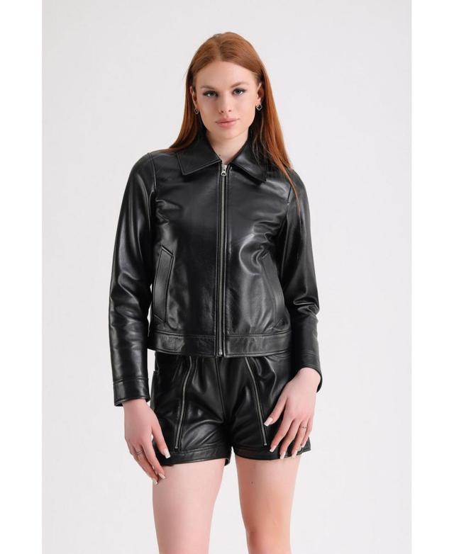 Furniq Uk Womens Leather Jacket Black Product Image