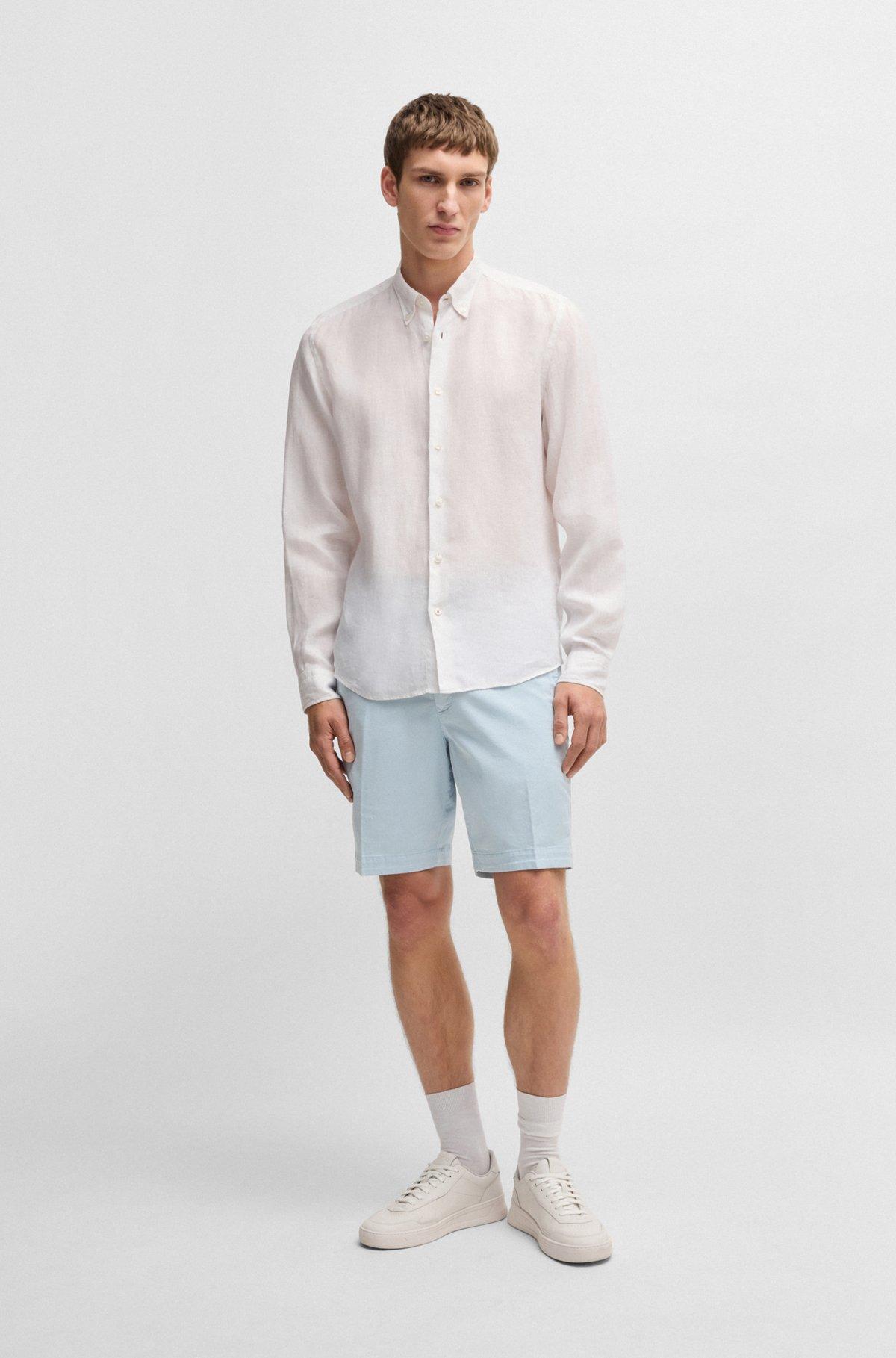 Slim-fit shorts in stretch-cotton twill Product Image