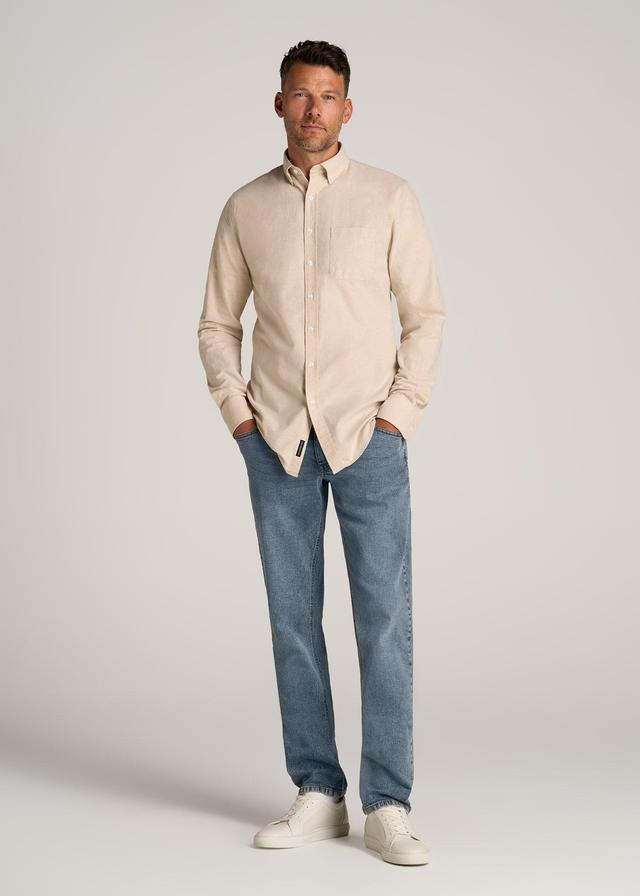 Washed Oxford Shirt for Tall Men in Sandstone Product Image