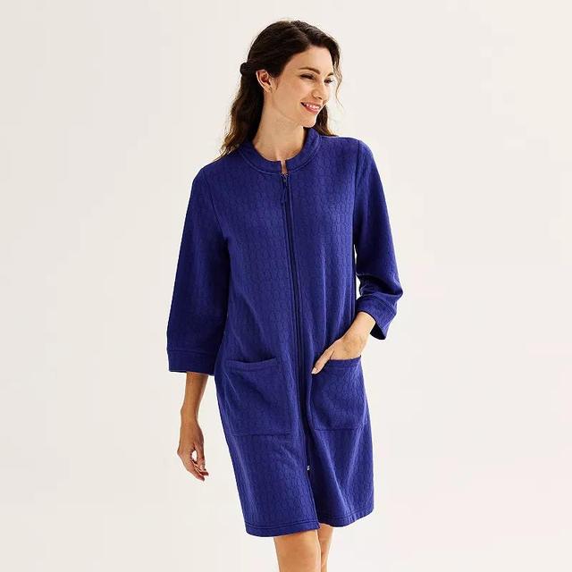 Womens Croft & Barrow Quilted Zip Front Robe Product Image