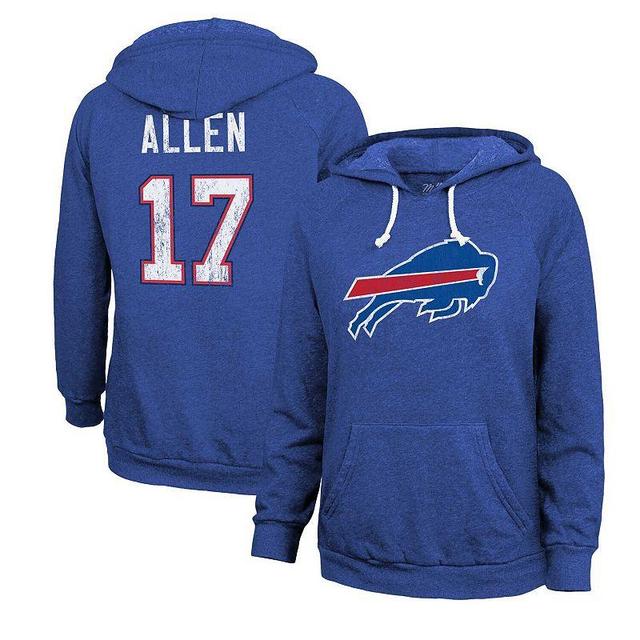 Womens Majestic Threads Josh Allen Royal Buffalo Bills Name & Number Pullover Hoodie Product Image