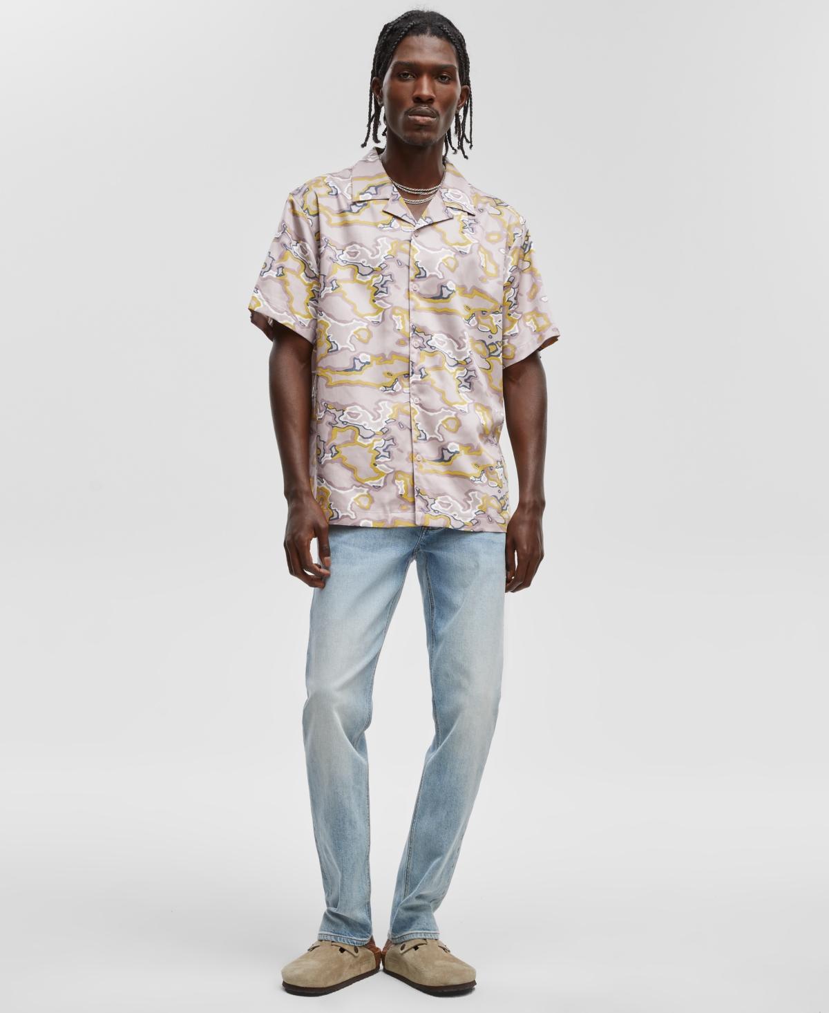 Mode of One Mens Relaxed-Fit Printed Button-Down Camp Shirt, Created for Macys Product Image