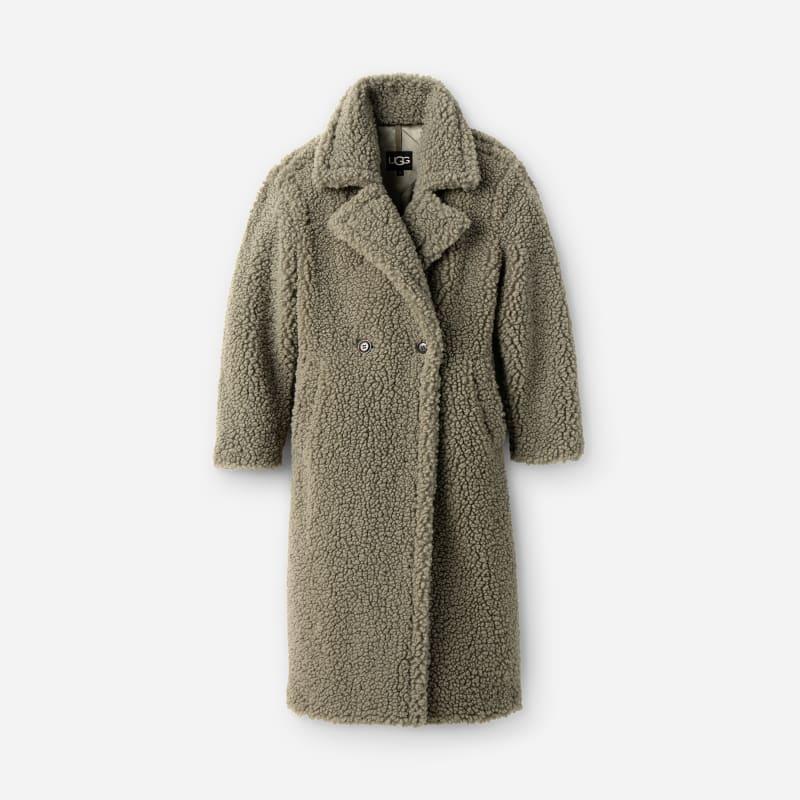 UGG Womens Gertrude Long Teddy Coat Faux Fur Product Image