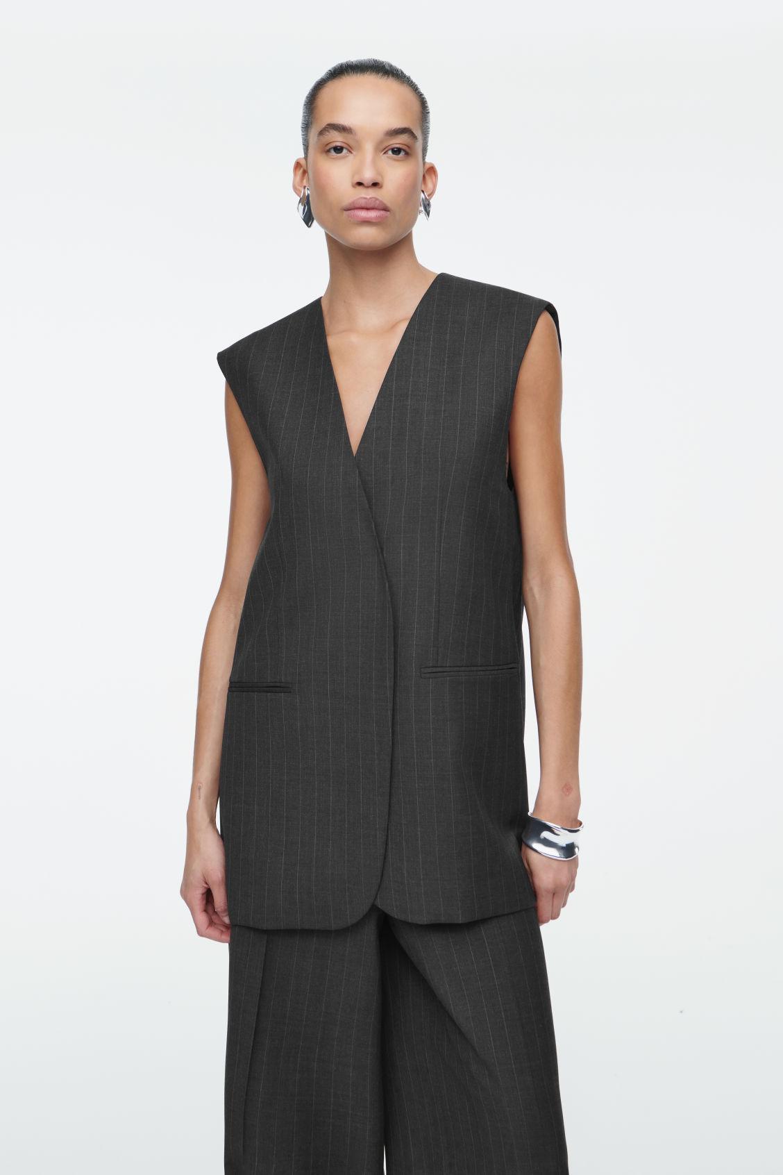 PINSTRIPED WOOL WAISTCOAT Product Image