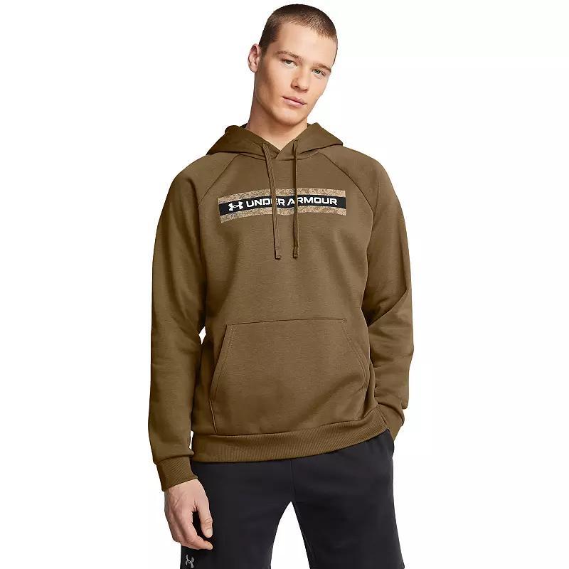 Mens UA Rival Fleece Camo Chest Stripe Hoodie Product Image