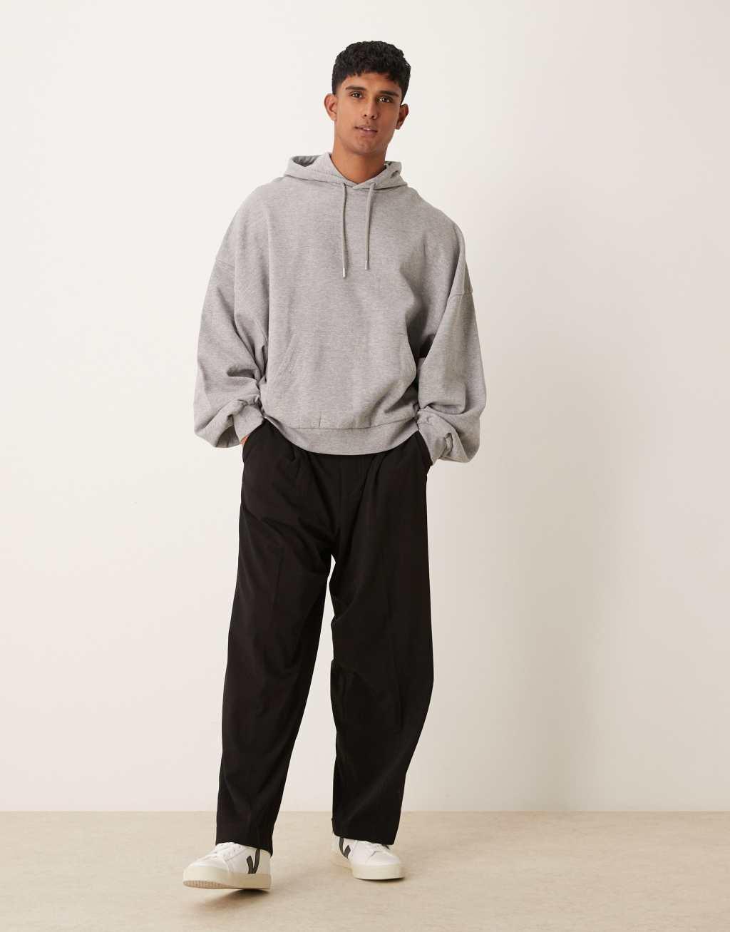 ASOS DESIGN essential extreme oversized hoodie in heather gray Product Image