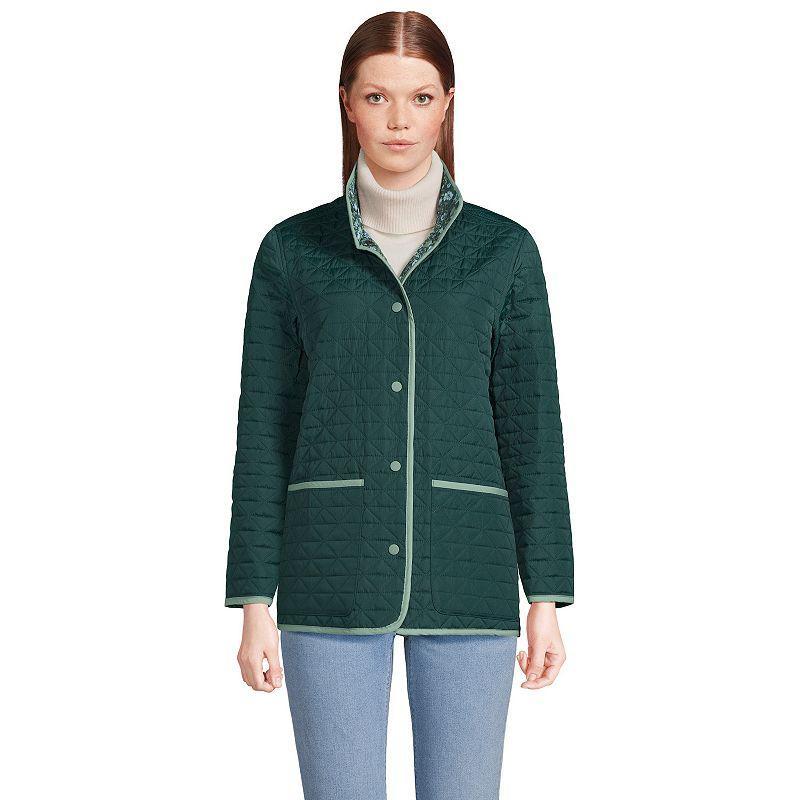 Womens Lands End Insulated Reversible Barn Jacket Blue Product Image