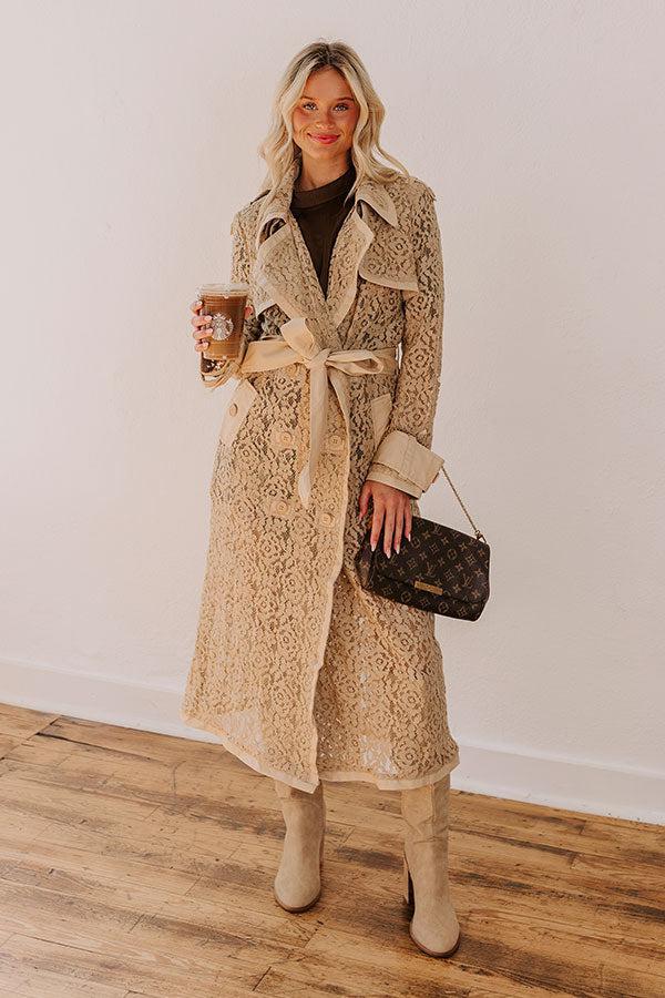 NYC Catwalk Lace Trench Coat Product Image