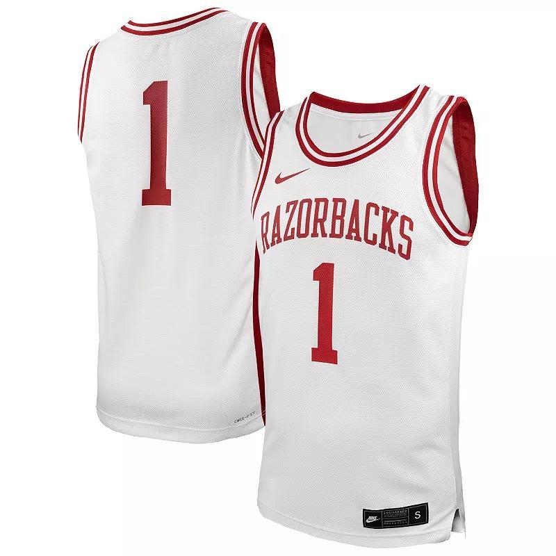 Mens Nike #1 Arkansas Razorbacks Replica Basketball Jersey Product Image