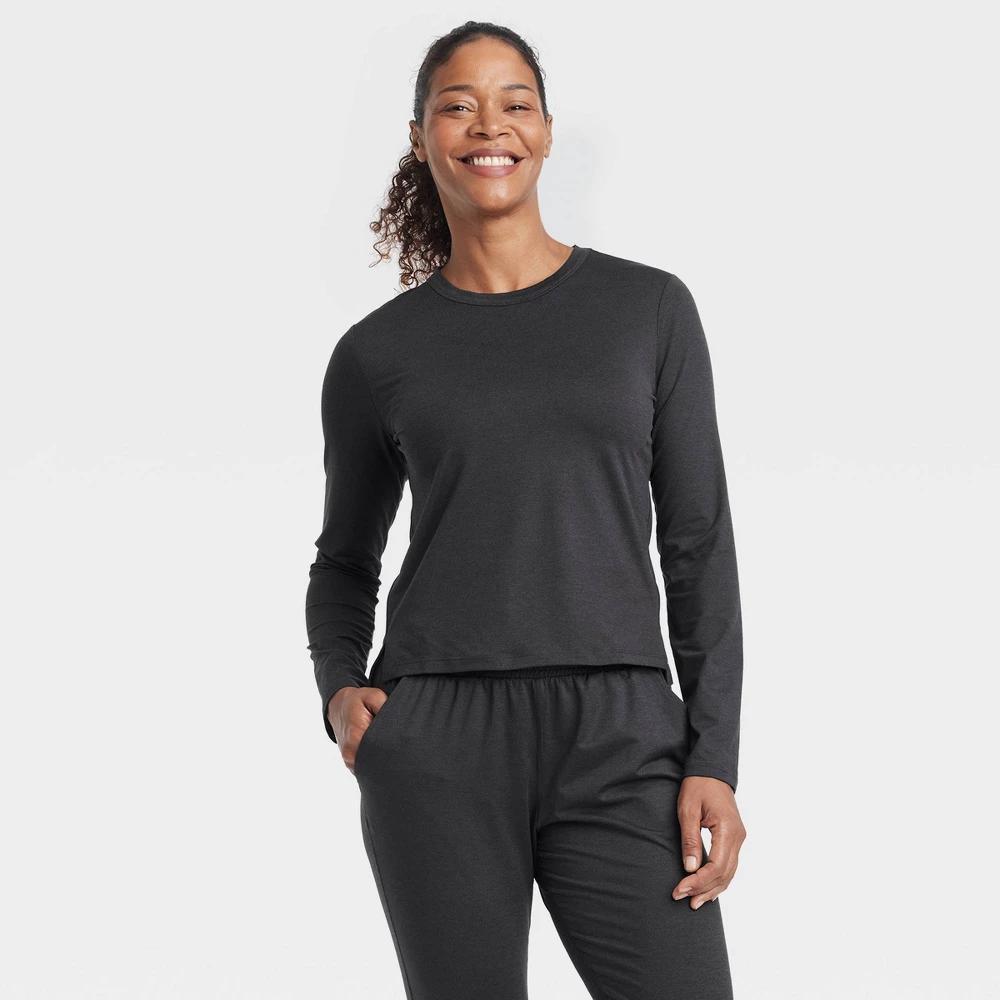 Womens Soft Stretch Long Sleeve Top - All In Motion Black XS Product Image