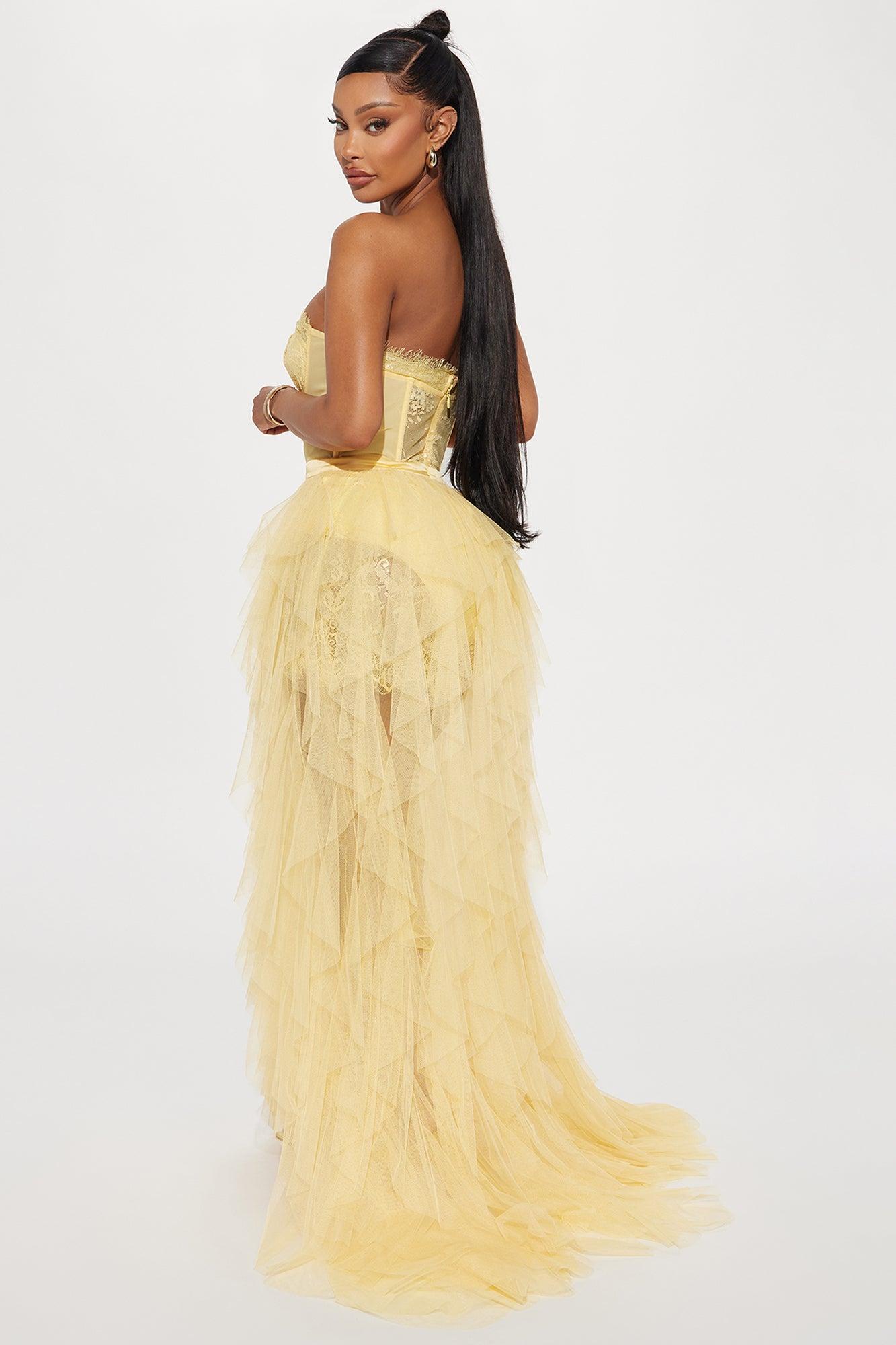 Anastasia Tulle Maxi Dress - Yellow Product Image