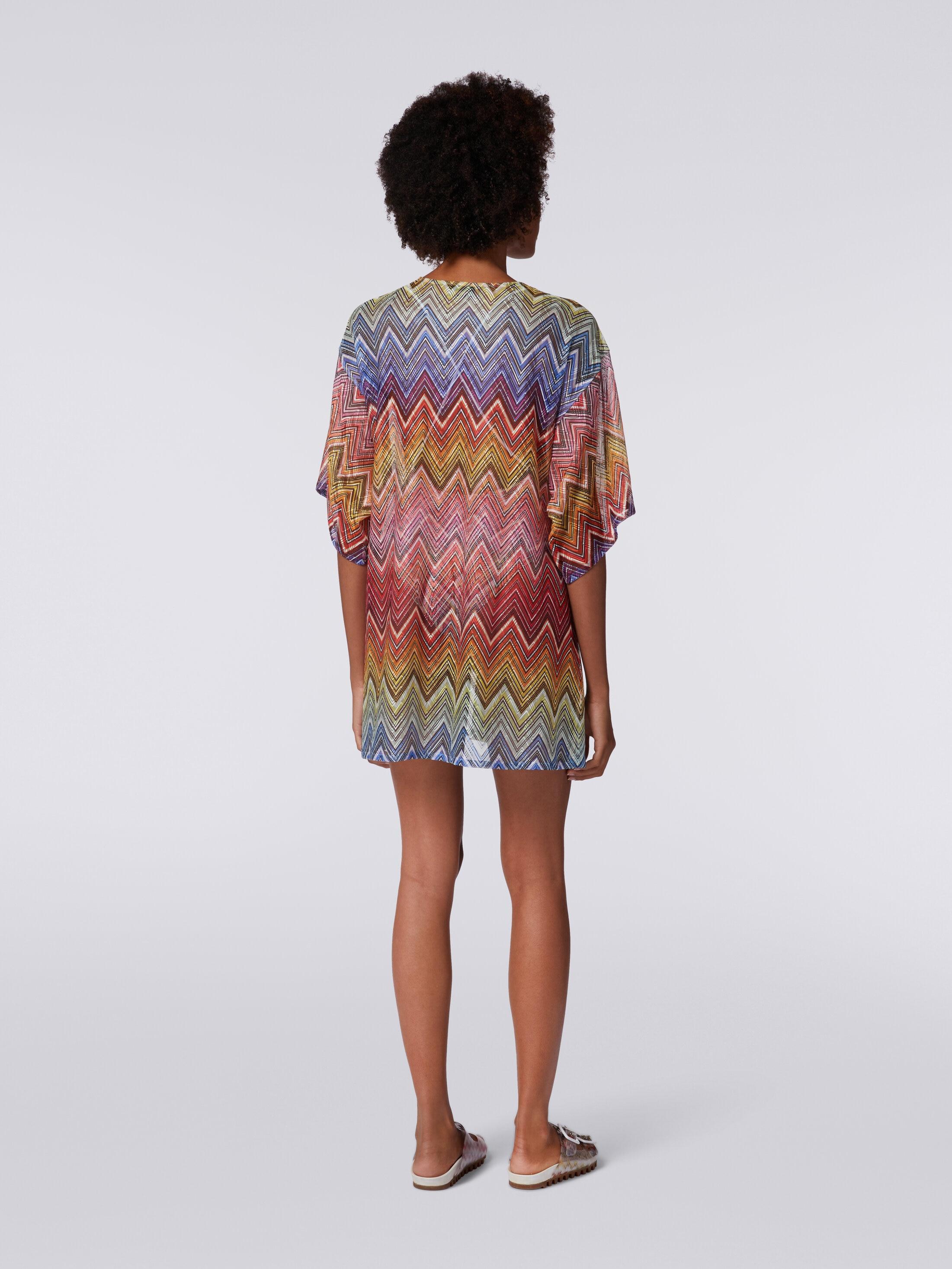 Short zigzag print cover up kaftan Product Image