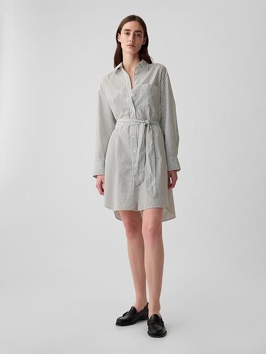 Organic Cotton Stripe Mini Shirtdress Product Image