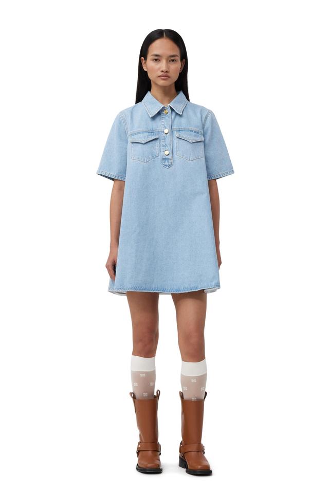 Cutline Denim Mini Dress Product Image