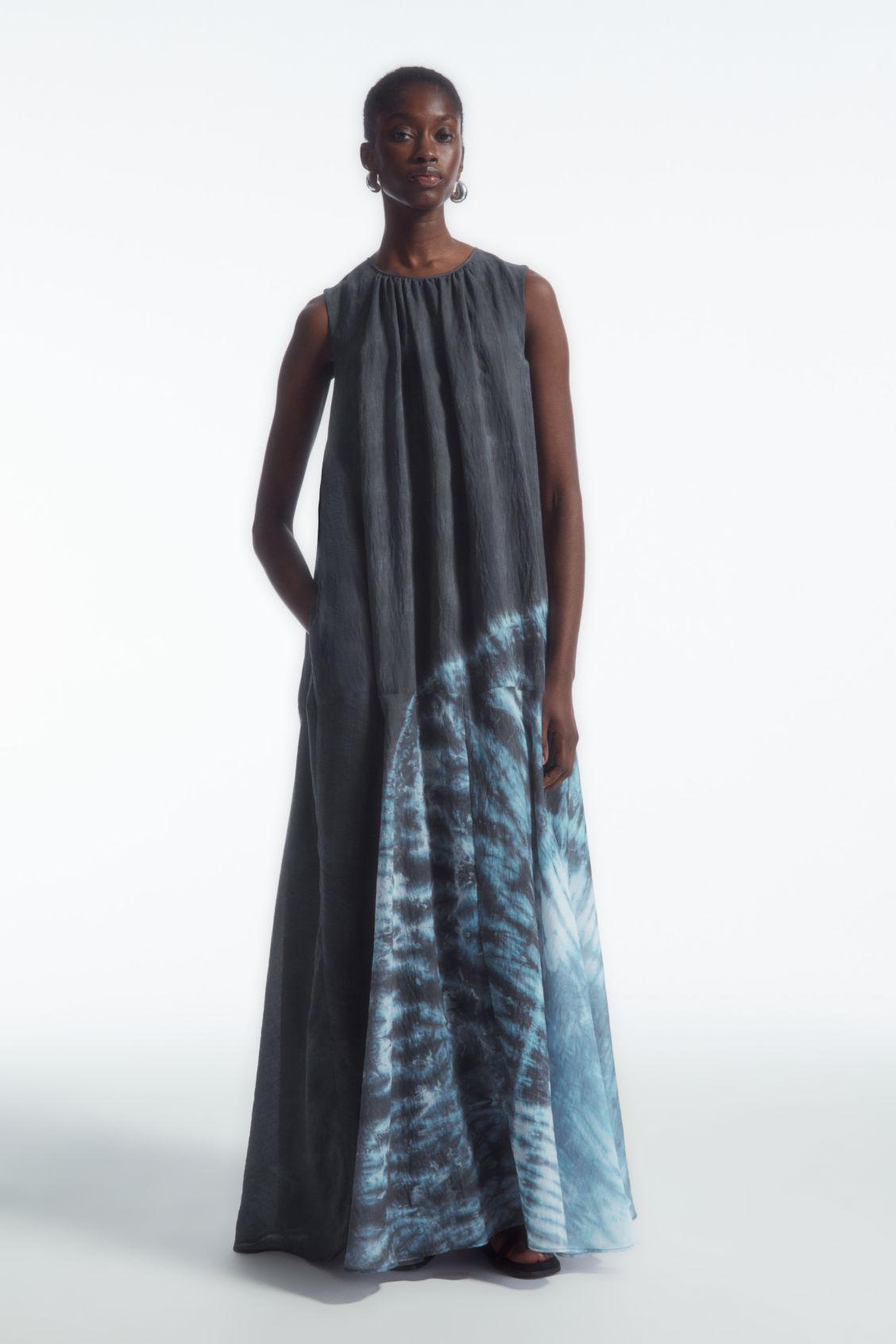 GATHERED A-LINE MAXI DRESS Product Image