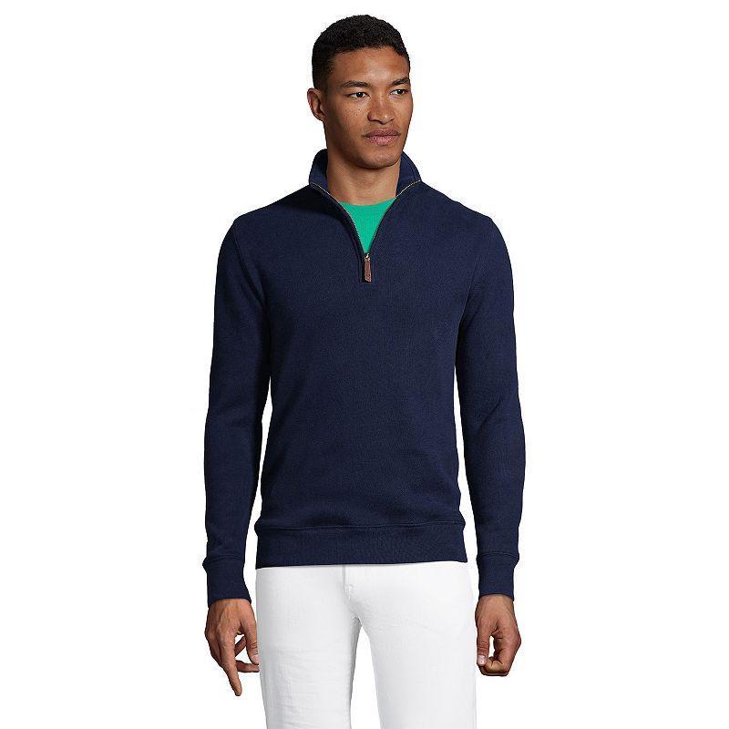 Big & Tall Lands End Bedford Regular-Fit Rib Quarter-Zip Sweater, Mens Radiant Blue Product Image