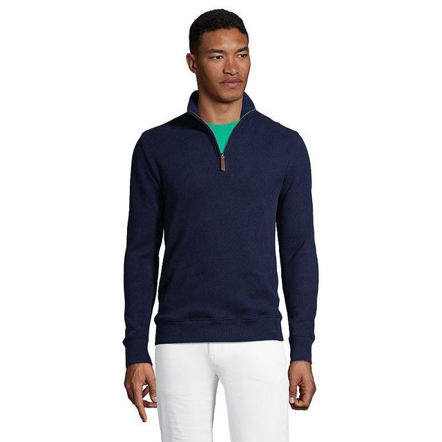 Big & Tall Lands End Bedford Regular-Fit Rib Quarter-Zip Sweater, Mens Product Image