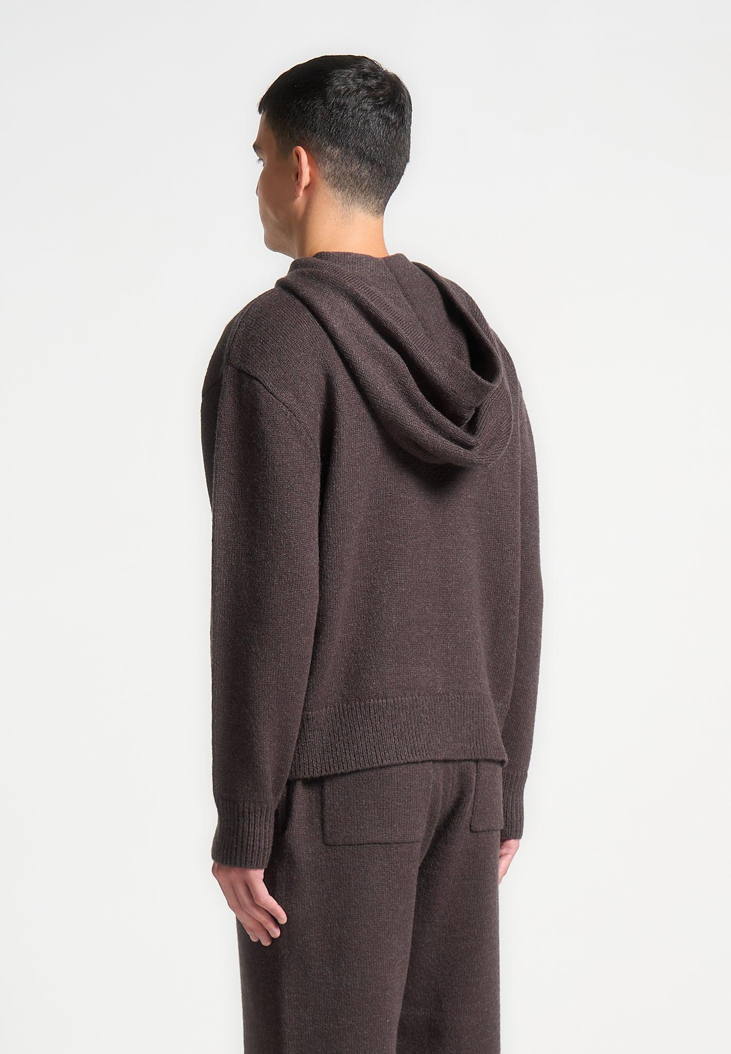 Signature Mohair-Blend Hoodie - Brown Male Product Image