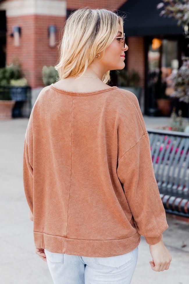 Top Knot Mama Camel Pullover FINAL SALE Product Image