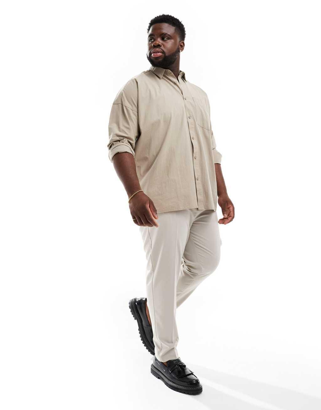 ASOS DESIGN sharp tapered pants in ecru Product Image