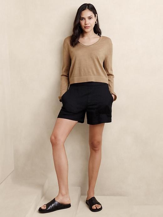 Merino Wool Cropped Sweater Product Image