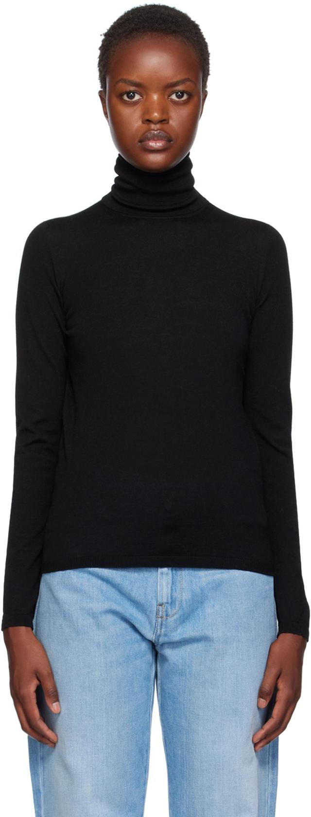 Saluto Turtleneck Wool Shirt In Black Product Image