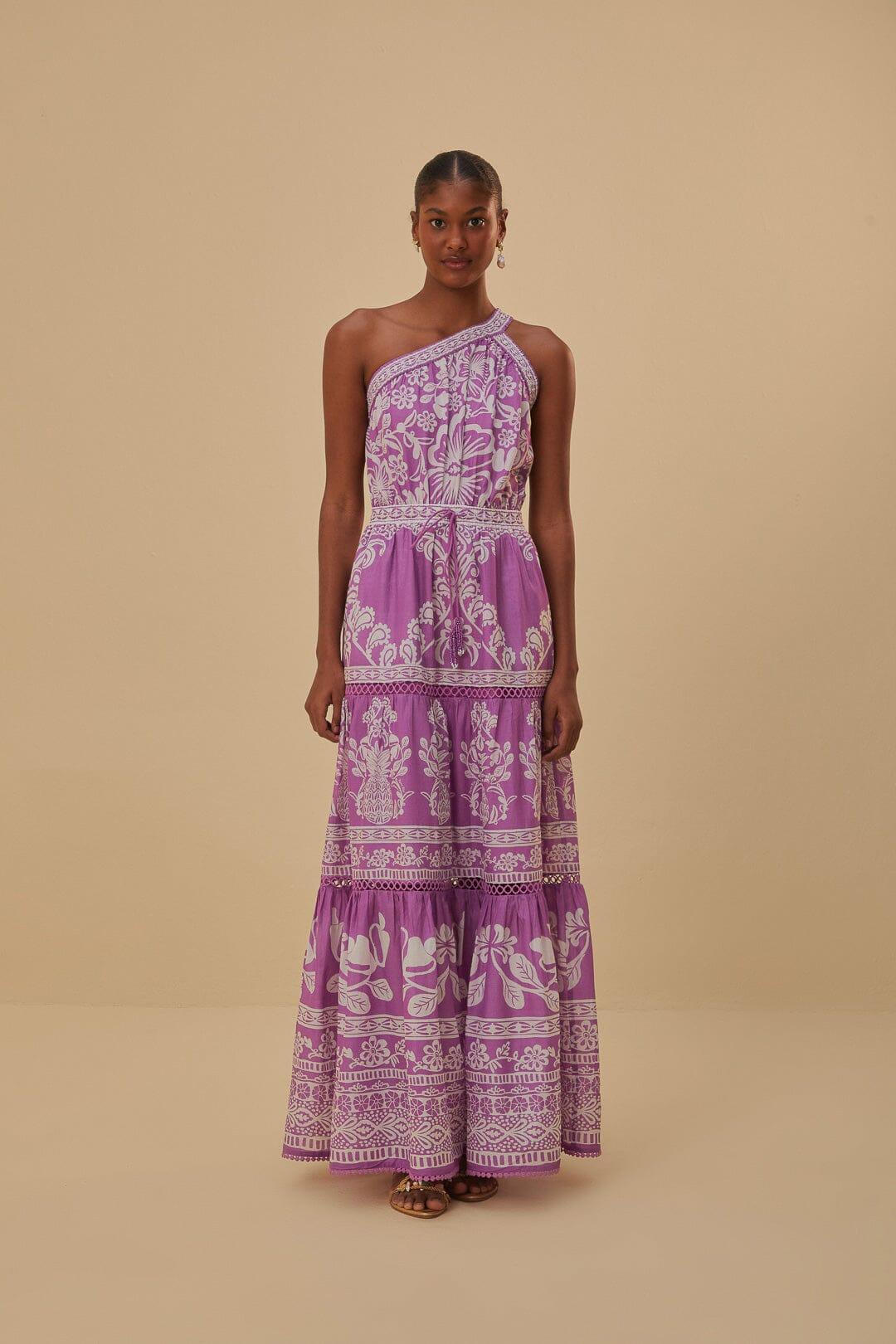 Lilac Sweet Garden Maxi Dress, SWEET GARDEN LILAC / XXS Product Image