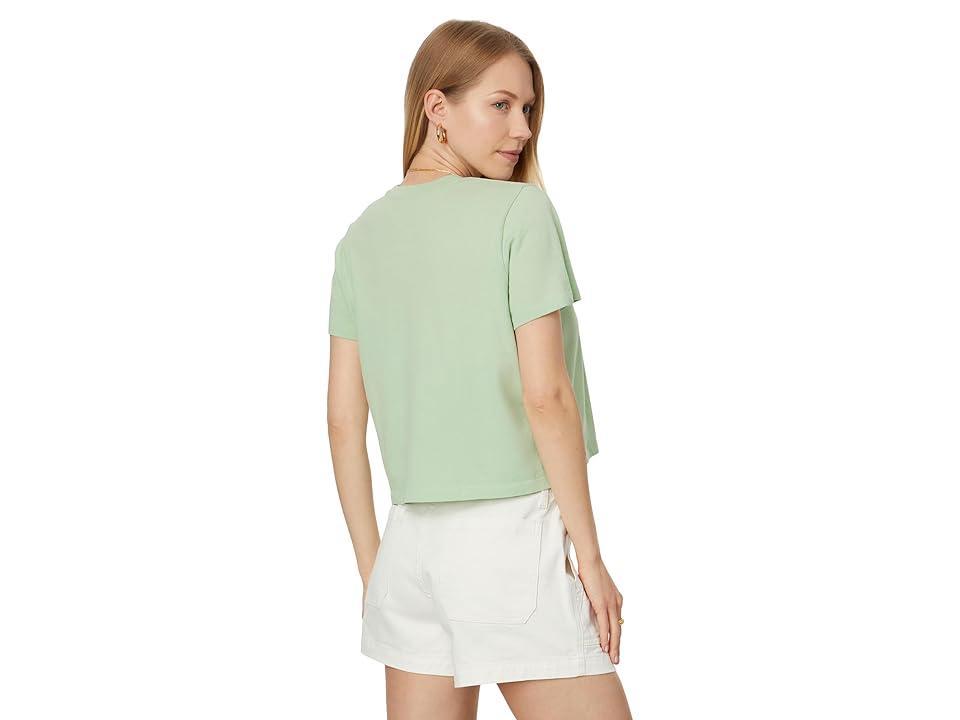 Madewell Softfade Cotton Boxy-Crop Tee (Sunfaded Mint) Women's T Shirt Product Image