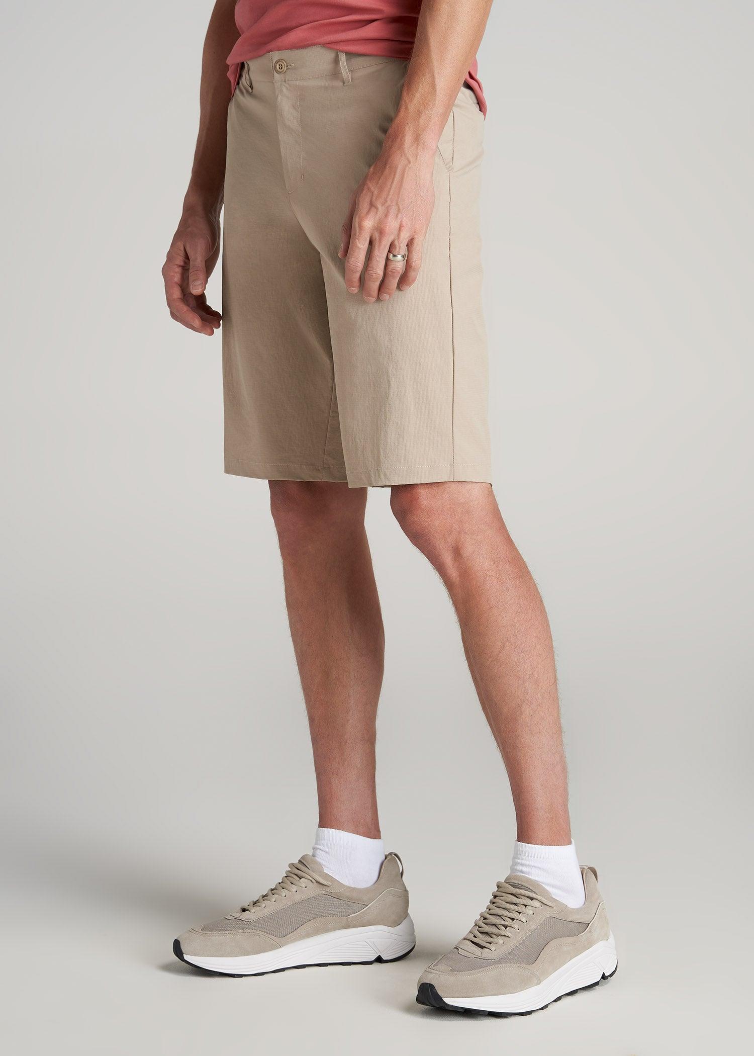 Premium Hybrid Shorts for Tall Men in Clay Male Product Image